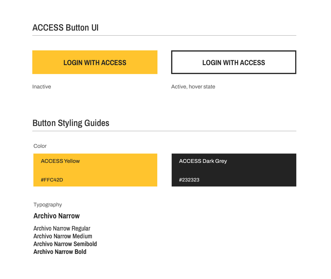 Login with ACCESS - Style Guide